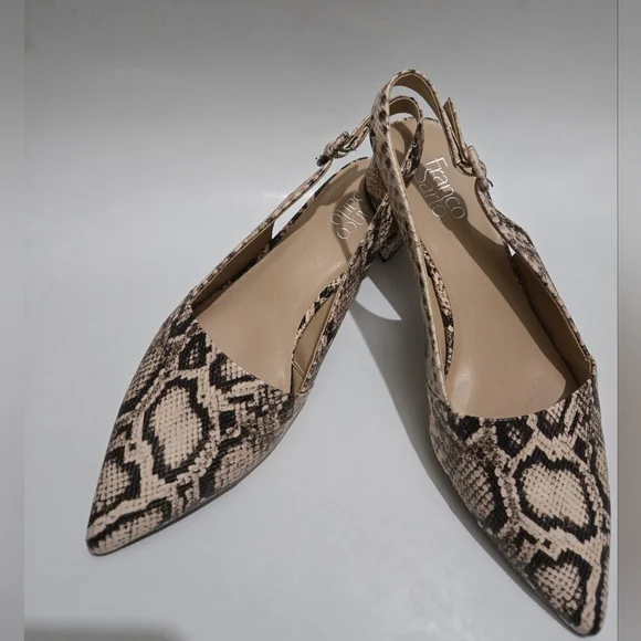 Franco Sarto Women's Snake Print Slingback Flats Size 10 - Picture 3 of 7